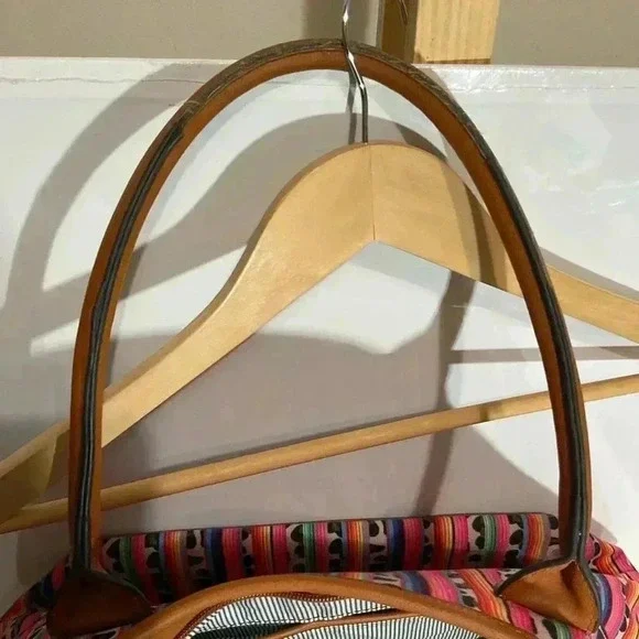 Serape & Animal Print Tote Shoulder Bag Overnight,Beach and Carryout Purse - Picture 9 of 11